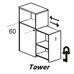 Шкаф персональный Tower (индивидуального пользования) правый с замком F8687