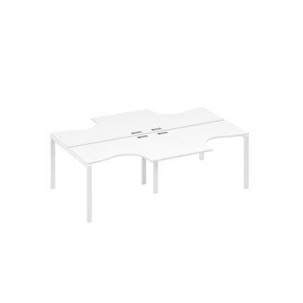 Рабочая станция UNO столы (4х120) Классика белый премиум / металлокаркас белый
