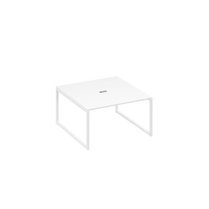 Переговорный стол 140 на металлокаркасе QUATTRO белый премиум / металлокаркас белый