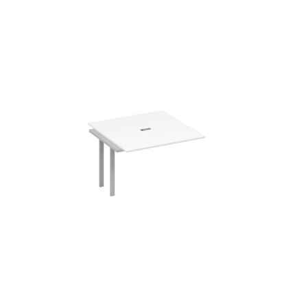 Секция стола для переговоров на каркасе UNO белый премиум / металлокаркас серый