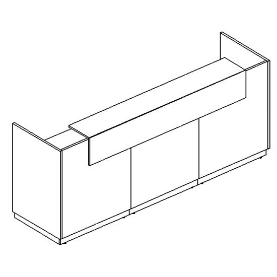 Стойка ресепшен прямая белый премиум / серый / мокко премиум