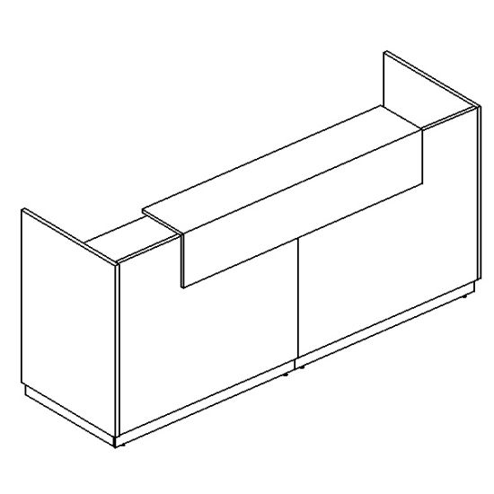 Стойка ресепшен прямая белый премиум / антрацит премиум / венге