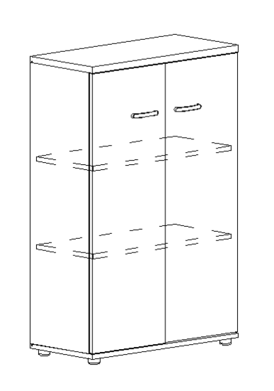 Шкаф средний закрытый дуб скандинавский / мокко премиум