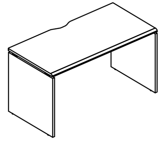 Стол письменный на каркасе ДСП (1 скос)  мокко премиум / вяз либерти