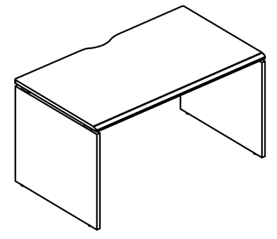 Стол письменный на каркасе ДСП (1 скос) мокко премиум / мокко премиум