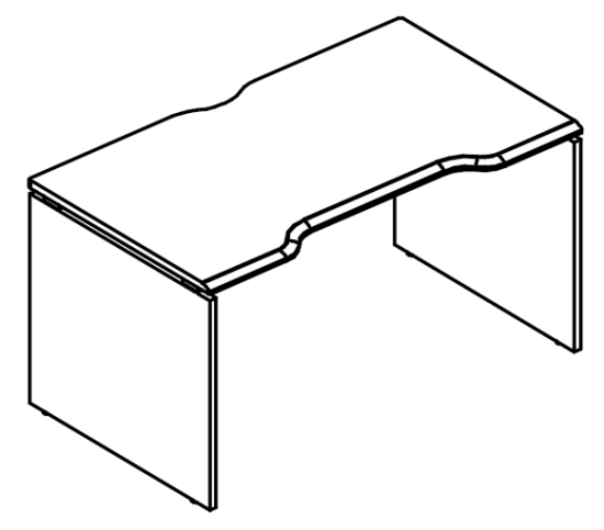 Стол эргономичный Симметрия на каркасе ДСП (1 скоса)  вяз либерти / вяз либерти