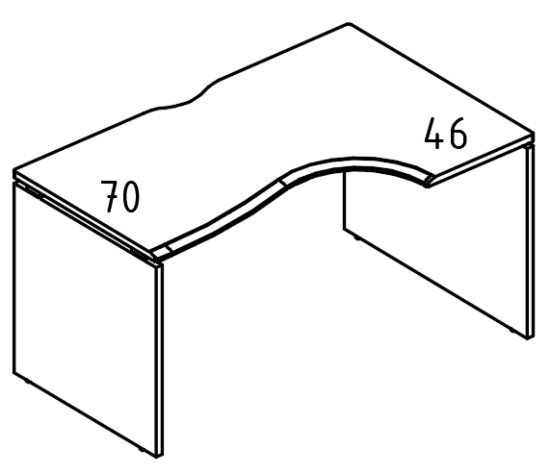 Стол эргономичный Классика на каркасе ДСП (1 скос) правый  вяз либерти / вяз либерти