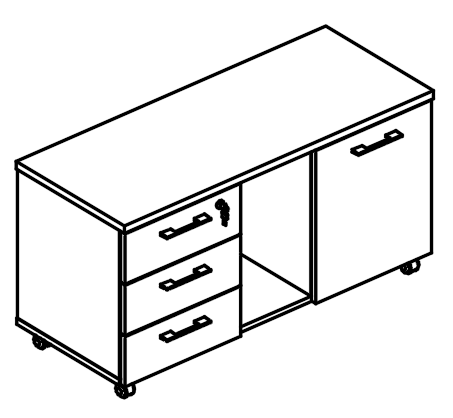 Тумба для оргтехники (топ ДСП) мокко премиум / вяз либерти