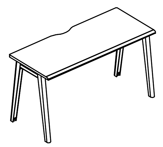 Стол письменный на каркасе МТ (1 скос) мокко премиум / белый, вставка мокко