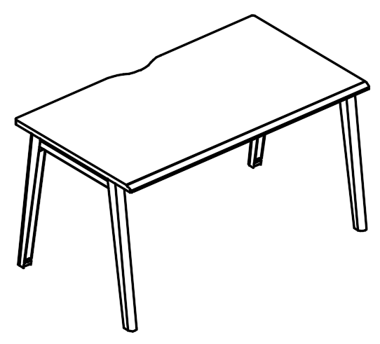 Стол письменный на металлокаркасе МТ (1 скос) мокко премиум / белый, вставка мокко