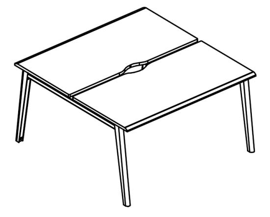 Рабочая станция  (2х120)  каркас МТ 1 скос вяз либерти / белый, вставка мокко