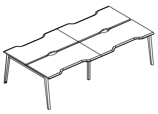 Рабочая станция Симметрия каркас МТ 1 скос (4х160)  вяз либерти / белый, вставка белая