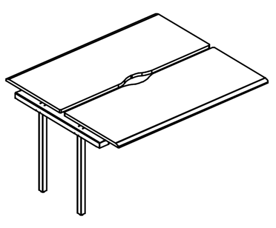 Секция рабочей станции на каркасе МТ 1 скос (2х120)  мокко премиум / белый, вставка белая